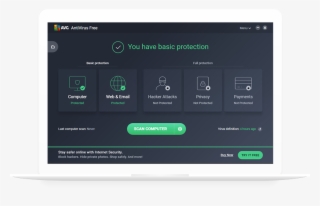 White Laptop With Avg Antivirus Free - Avg Antivirüs
