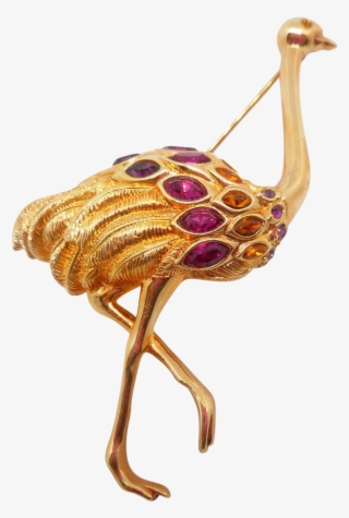 Swarovski Ostrich Or Emu Pin - Ostrich