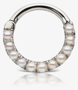 Cultured Akoya Pearl Horizontal Eternity Clicker Tragus - Piercing Septo Png