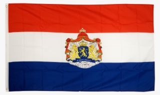Netherlands With Coat Of Arms Flag - Flaggen Rot Weiss Blau