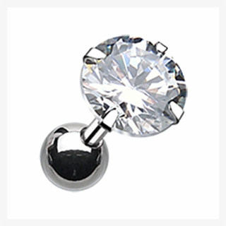 Cartilage Piercing Ring - Diamond