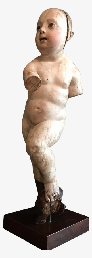 Cherub Carved Wood - Statue