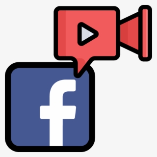 Facebook Icon And Comment Bubble With A Video Player - Cross
