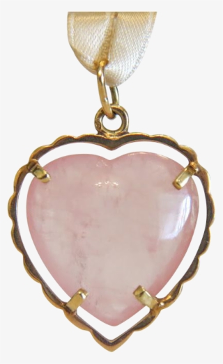 Vintage Rose Quartz Pendant, 14k Yellow Gold, Ca - Locket