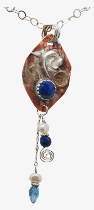 Load Image Into Gallery Viewer, Lapis, Copper And Sterling - Locket