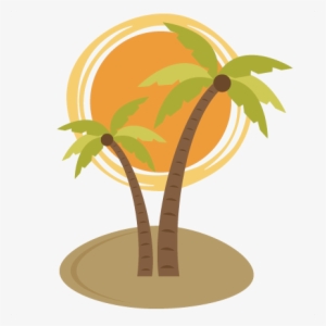 Palm Tree With Sun Svg File For Scrapooking Cardmaking - Palm Tree And Sun