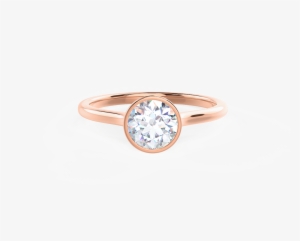 Rose Gold Bezel Engagement Ring Lab Created Diamonds