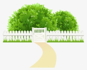 Path With Fence And Trees Transparent Png Clipart - Png Image Tree Background