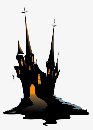 Scary Halloween Png Graphic Black And White Download - Haunted Castle Clipart