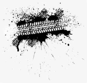 Vector Splatter Tire - Muddy Tire Tracks Clipart