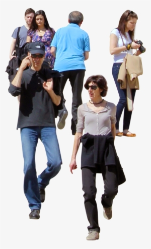 Tourists Walking Down The Stairs Or A Very Steep Hill - People Walking Down Stairs Png