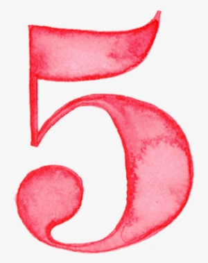Pink Number 5 Png Clip Art Freeuse Stock - Watercolor Number 5 Png
