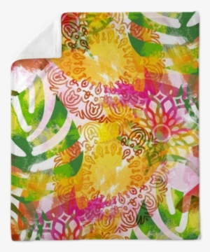 Tropical Background With Watercolor Effect - Textile
