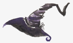 Black Watercolor Hand Painted Wizard Transparent - Hat