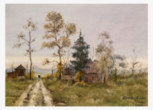 Zonsondergang / Sunset Watercolor On Millford, St - Grove