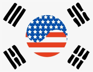 Cropped Korean American Flag - South Korea Flag