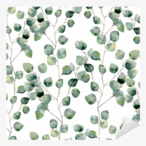 Watercolor Green Floral Seamless Pattern With Eucalyptus - Eucalyptus Background