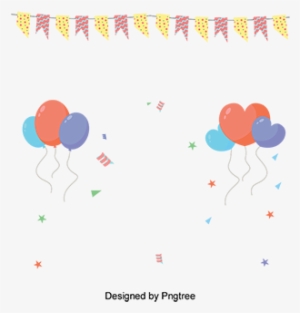 Balloon Banner Party Decorative, Vector Material, Rave - Birthday