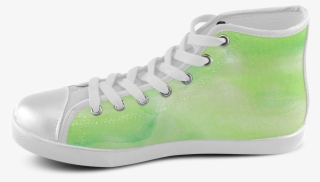 Bright Green Watercolor Abstract Art Women's High Top - Polar Bear