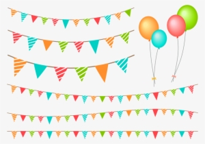 Birthday Party Decoration Items Vector Png Image, Color - クリスマス 素材 イラスト 旗