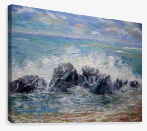 Rocky Splash Lise Champagne Canvas Print - Painting