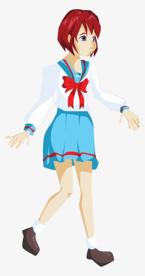 Girl School Clipart - Anime School Girl Clip Art