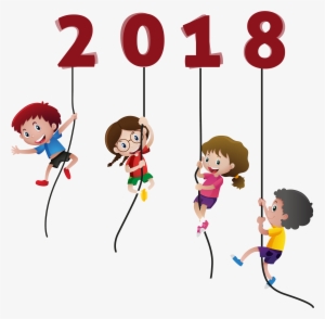 Happy Kids Funny Without Background Coloring Point - Happy New Year 2018 Kids