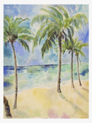 More Views - L. Platt Palm Trees Mounted Print 12x12"