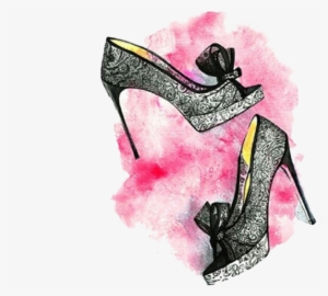 Picture Stock Chanel Court Shoe Painting Lace High - Quadro Para Decorar Closet