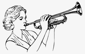 Trumpet Black And White Brass Instruments French Horns - Trumpet Black And White Clip Art