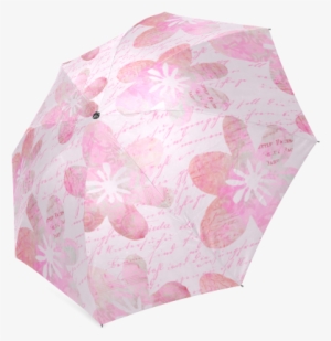 Watercolor Flower Pattern Foldable Umbrella - Umbrella