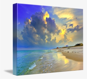 "yellow Blue Seascape Sunset Florida Beach Fine Art" - National Seashore Navarre Fl