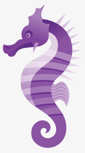 Watercolor Vector Seahorse - Purple Seahorse Clipart