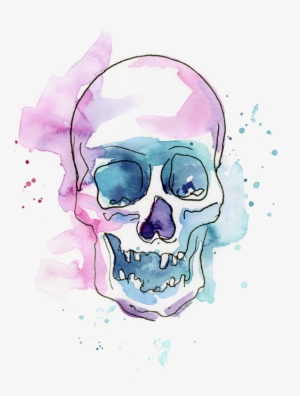 Click And Drag To Re-position The Image, If Desired - Skull Watercolor Painting