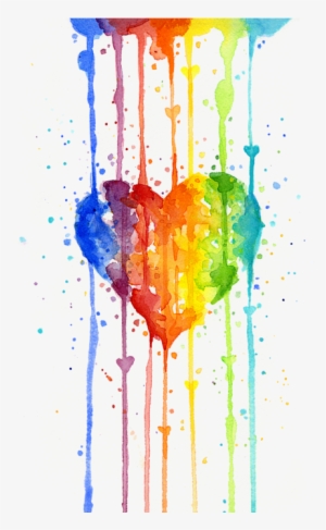 Bleed Area May Not Be Visible - Watercolor Rainbow Heart