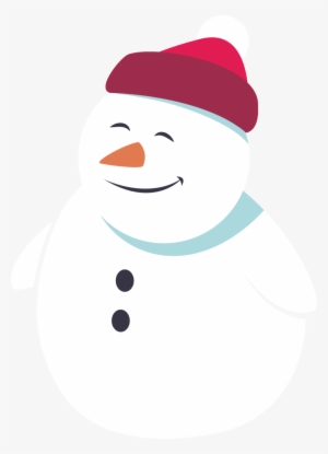 Snowman With Hat Smiling Transparent - Snowman