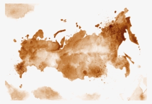 Watercolor Map Russia Brown Map