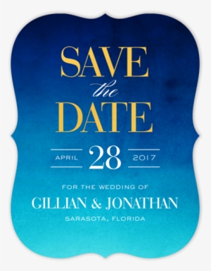 Watercolor Shine Foil Pressed Save The Date Card Inviting - Ford Models