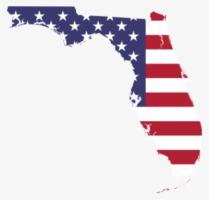 America Map Big Image Png - Florida With American Flag