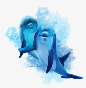Dolphins - Watercolor Painting