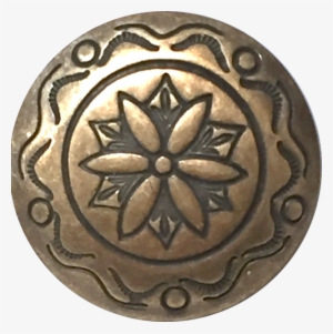 Floral Concho Button, 7/8" Southwest Style Antique - Emblem