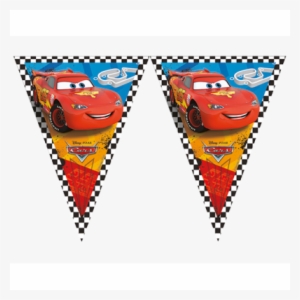 Disney Cars Triangle Flag Banner - Amscan Cars Racing Sports Network Pennant Banner Party