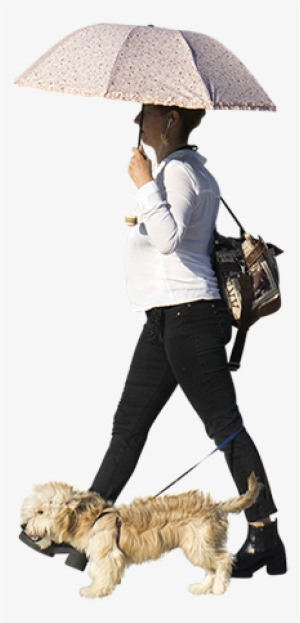 Watercolor Painting - Woman Walking With Umbrella