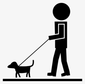 Man Walking With Pet Dog And A Cord Comments - Perro Y Humano Animado