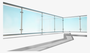 Steel & Glass Panels - Balcony Glass Railing Png