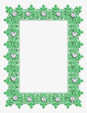 Green Transparent Frame With Frames Bordered Paper - Frames With Diamonds