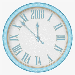 2018 New Year Snowy Clock Png Clip Art - Old Clock Numbers