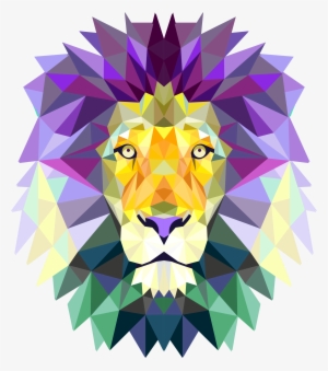 Kratos - Triangle Colorful Lion Head Shower Curtain