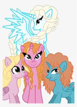 Rapunzel Merida Elsa Anna Ponies By Dramakid99-d7n4lkp - Мерида Пони