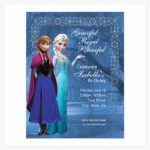Frozen Anna And Elsa Snowflake Birthday Invitation - Disney Frozen Birthday Wishes
